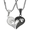 Heart to heart love lovers necklace suit a pair of heart-shaped diamond peach heart pendant cross-border foreign trade jewelry 4 pieces