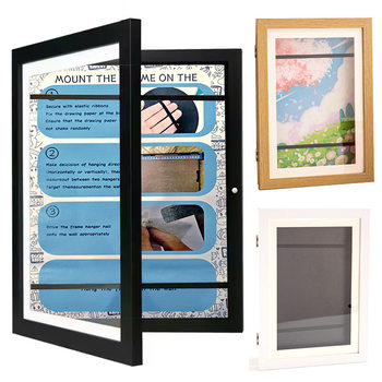 Flip Photo Frame Kidsartframes Cross-Border A4 Kidsren's Magnetic Popular Art Wooden Frame Decorative Picture Frame