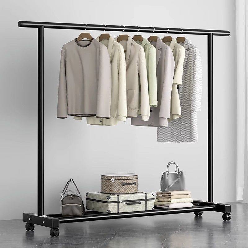 Simple Clothes Hanger Floor-standing Drying Hanger Coat Rack Balcony Drying Clothes Shelf Household Bedroom Dormitory Hanger