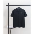 Black triangle logo lapel shirt