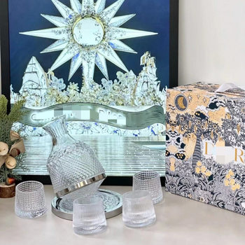 D Brand Rotating Decanter Wine Glass Gift Set High-End Glass Decanter Home Tumbler Wine Dispenser