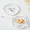 Korean blogger same style niche irregular dessert plate simple letter butter jam knife ceramic Western cheese plate