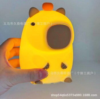 Cross-Border Kapibala Night Light USB Rechargeable Lamp Pat Lamp Kidsren's Sleep Companion Bedside Lamp Silicone Lamp