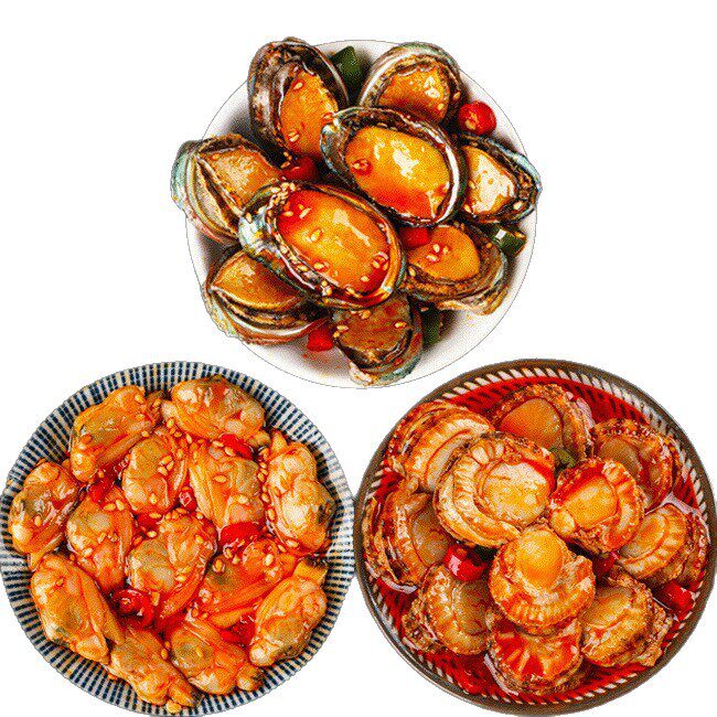 [Great Deal] Ready-To-Eat Large Canned Abalone Spicy Sauce Small Seafood Ready-To-Eat Canned Oysters and Scallops