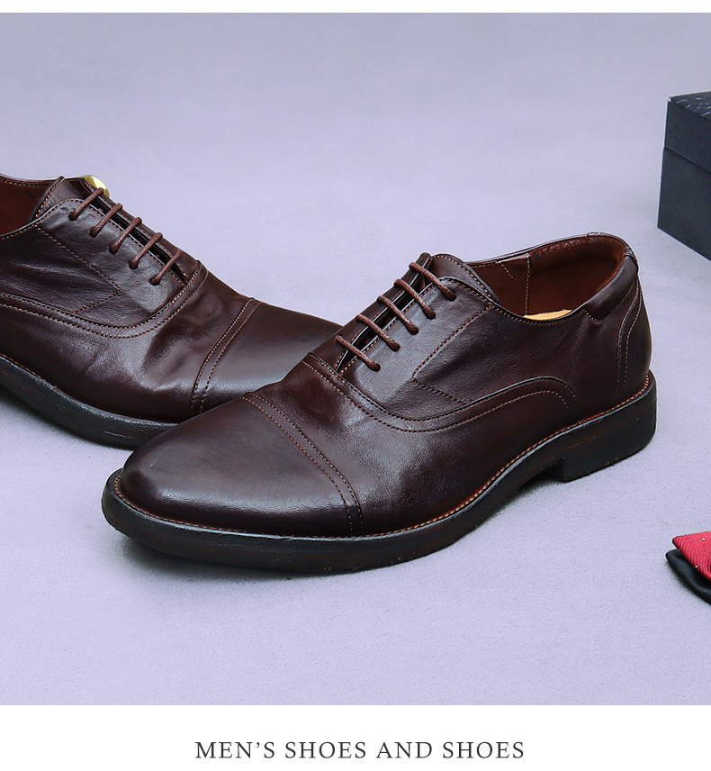 Giày da nam derby mũi tròn da ngựa Ý thủ công Goodyear — Màu đen, Màu cà phê