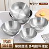 Stainless Steel Draining Basin Cooking Basin Kitchen Household with Scale Kneading Basin Japanese-Style Egg Beating Basin Mixing Baking Basin