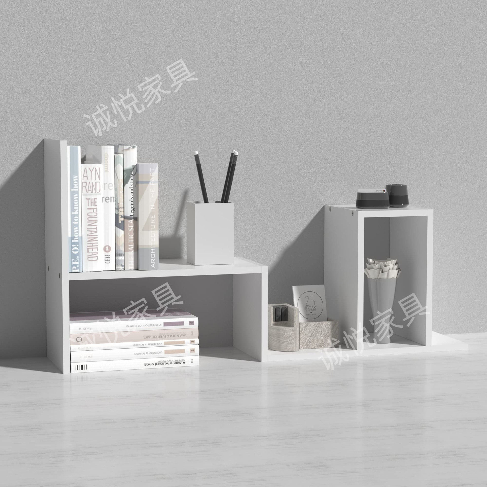 Bookshelf Amazon Panel Furniture Cross-Border Furniture Desktop Bookshelf Storage Bookcase Shelf Foreign Trade Source Factory Wholesale