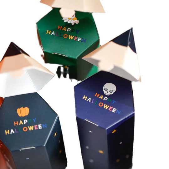New Halloween candy gift packaging carton funny holiday party gift packaging box spot empty box