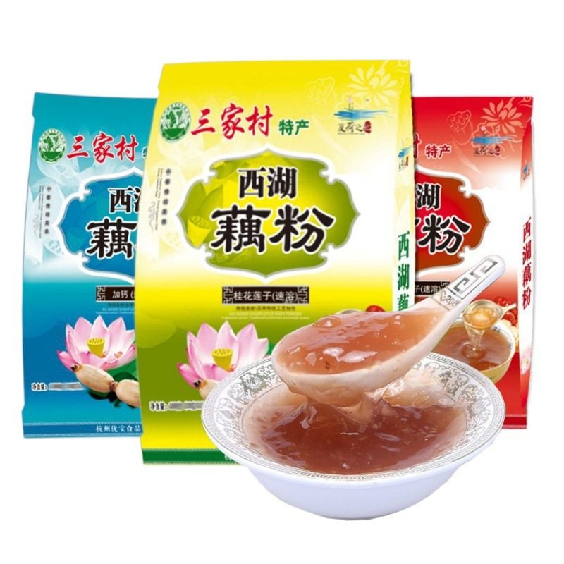 West Lake Lotus Root Powder Sanjia Village Osmanthus Lotus Seeds Red Dates 360g Hangzhou Breakfast Food Instant Delivery Cross-Border Delivery