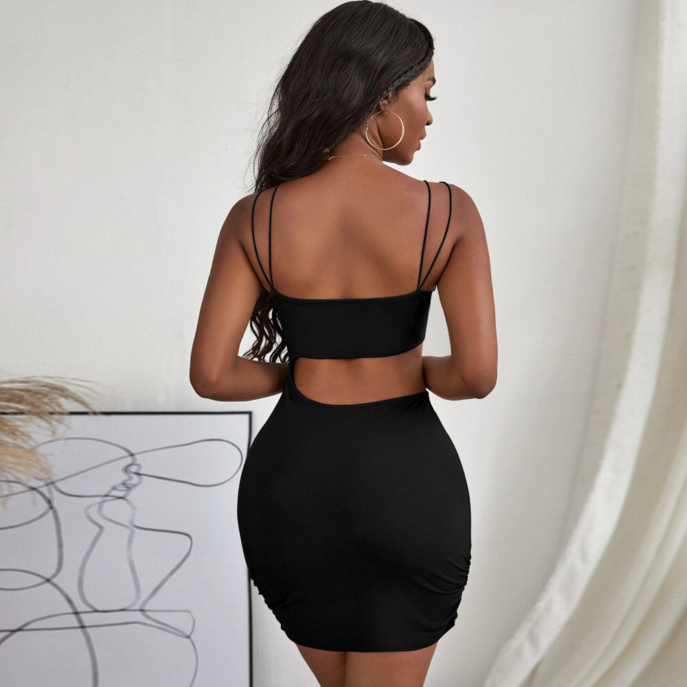Sexy Hollow Out Strap Dress Knitted Bodycon Mini Skirt Spring Summer Fashion Wholesale Available