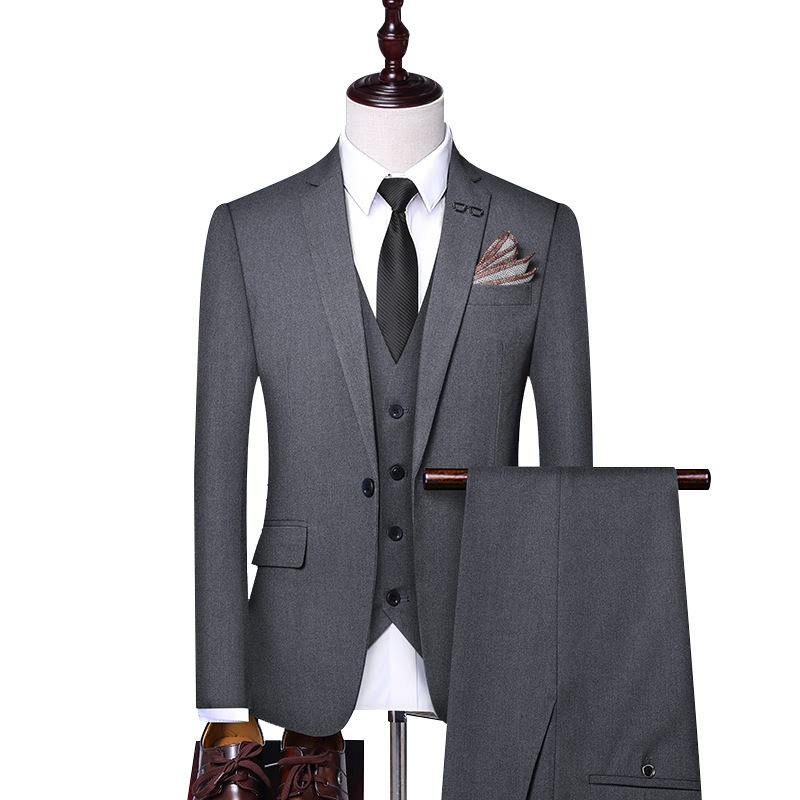 Bộ Vest Nam 3 Món Phong Cách Lịch Lãm Màu Đen, Xám, Nâu