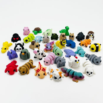 Cross-Border 3D Printing Mini Animal Cartoon Model Microscopic Multi-Color Cute Animal Pendant Decorative Ornaments