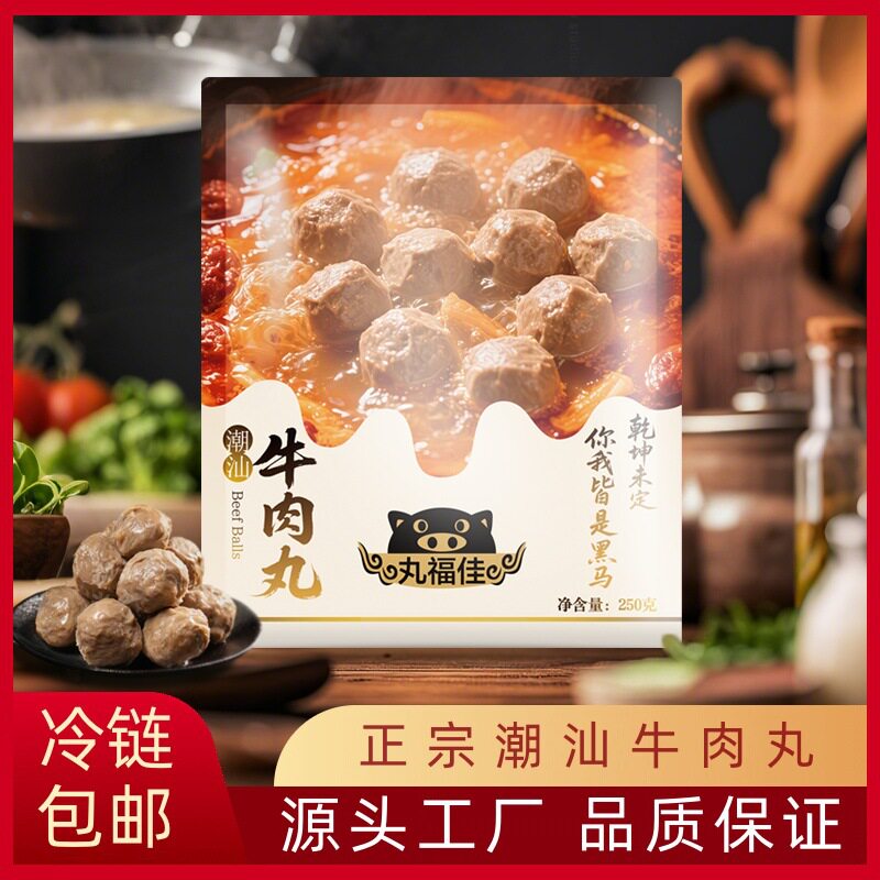 Marufuji Authentic Chaozhou-Shantou Juicy Beef Balls Handmade Beef Balls and Beef Tendon Balls 500g for Oden, Bbq, and Hot Pot