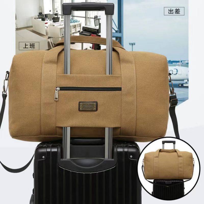 Canvas handbag large capacity wear-resistant luggage bag travel bag travel backpack outdoor travel bag manufacturers wholesale