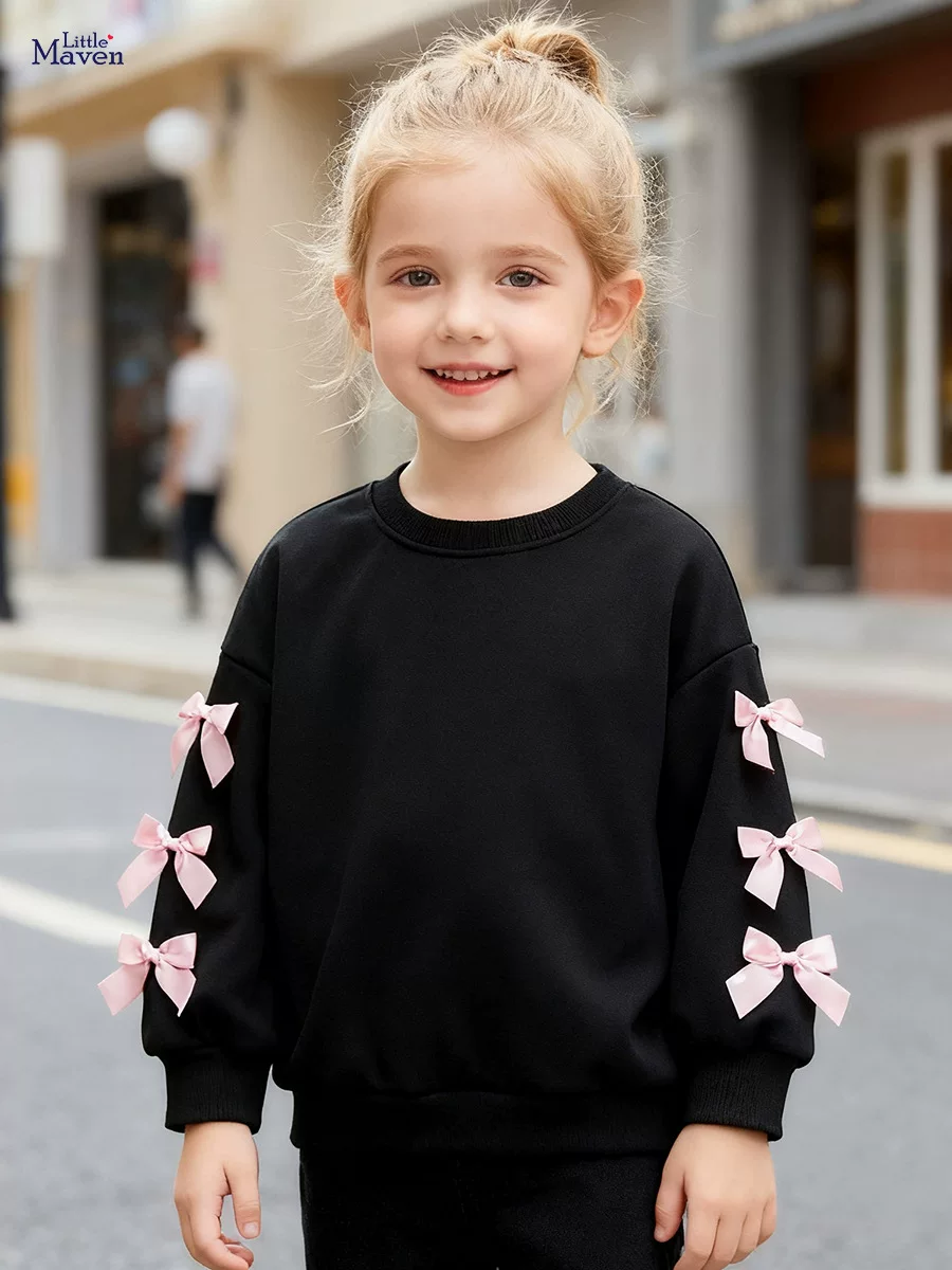 Autumn Fleece-lined Girls' Hoodie, Cute [Style] Kids' Hoodie, Stylish Girls' Top