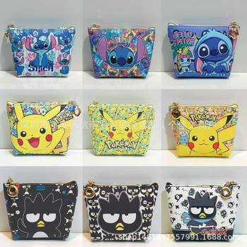 25 Years New Model Cartoon Pikachu + Stitch + Cool Penguin Cute Student Coin Purse Earphone Small Bag for Boys and Girls