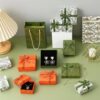 Ready Stock Jewelry Packaging Box Bow Army Green Gift Box Simple Fresh Earrings Bracelet Necklace Jewelry Box