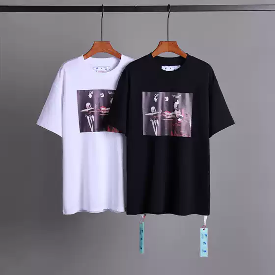 2024 spring and summer new OW classic printed trendy short-sleeved T-shirt couple's men's and women's same style one-piece delivery batch