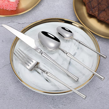 Steak Knife fork suit 304 stainless steel steak Western tableware ins style small waist knife fork spoon whole suit