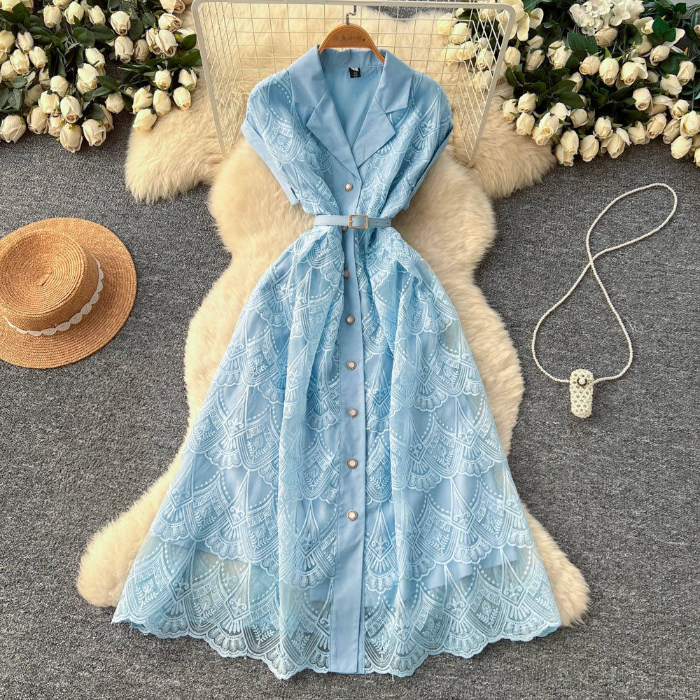 Lace Dress for Women Elegant Embroidery Unique Design Summer Style Perfect for Formal Events Wholesale Available