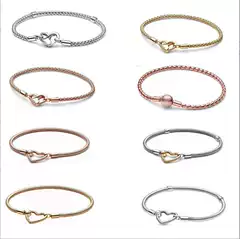 Panjia White Copper Silver Plated Snake Bone Chain Thick Silver Love Snake Bone Bracelet Gold Rose Gold Base Chain