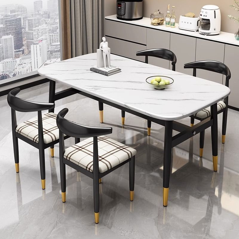 家用餐桌简易组合小户型饭桌出租房简约桌子长方形商用现款扁桌