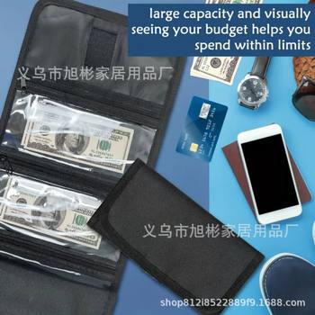 Cross-border Amazon Cash Storage Bag with 6 Zipper Waterproof Money Bag Valuables Storage Bag Wallet