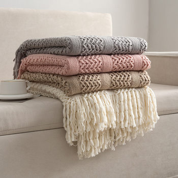 Strictly Choose Sofa Blanket Blanket Knitted Blanket Homestay Hotel Throw Blanket Bed End Towel Hollow Blanket Bed End Blanket Blanket Blanket