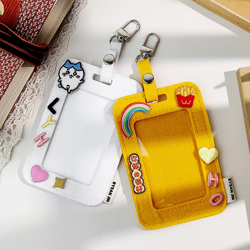New felt card set work permit employee work card set card set factory card card card bag with lanyard direct wholesale