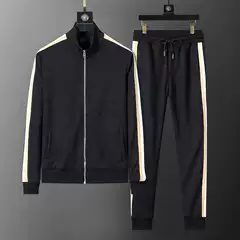 Cross-Border Men's Sports Suit Thickeneded 2025 Autumn and Winter New Trendyy Casual Cardigan Jacket Men's Two-Piece Set