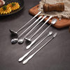 Stainless Steel Long-Handled Gourd-Shaped Spoon, 32cm Extended Pointed Ice Spoon, Mixing Seasoning Spoon, Bar Spoon, Oil Spoon, Condiment Dessert Spoon