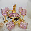 Wholesale Christmas Red Wine Glass Electroplating Crafts Wine Dispenser Tall Cup Household Decanter Light Luxury Wine Set