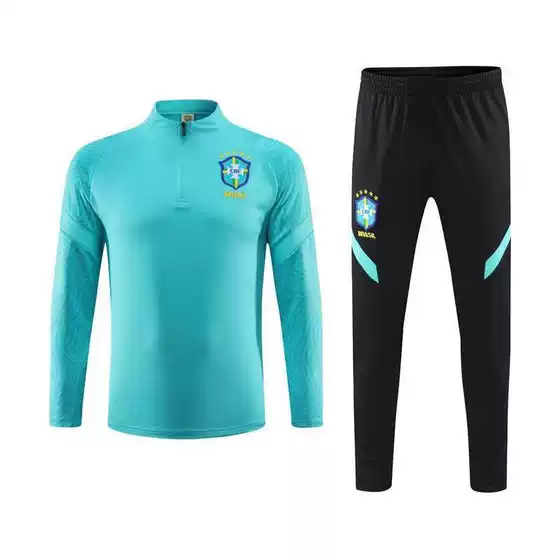 Cross-border autumn and winter Paris football half-zipper football training suit suit light board adult sportswear appearance suit