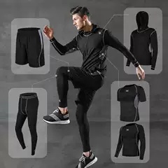Running Sports Suit Men's Casual Men's Fitness Yoga Clothing Shorts Bodysuit Short-Sleeved Training Sportswear