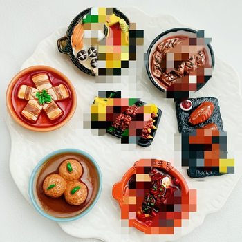 Large dishes resin food play refrigerator stickers furniture decoration diy accessories trembles live explosions wholesale