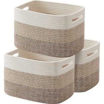 Rectangular storage basket source factory woven storage basket square hollow handle laundry basket toy organizing basket