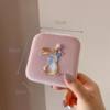 Cute Little Rabbit Jewelry Box Embroidered Cartoon Jewelry Storage Box Gold Velvet High-End Jewelry Earrings Storage Box