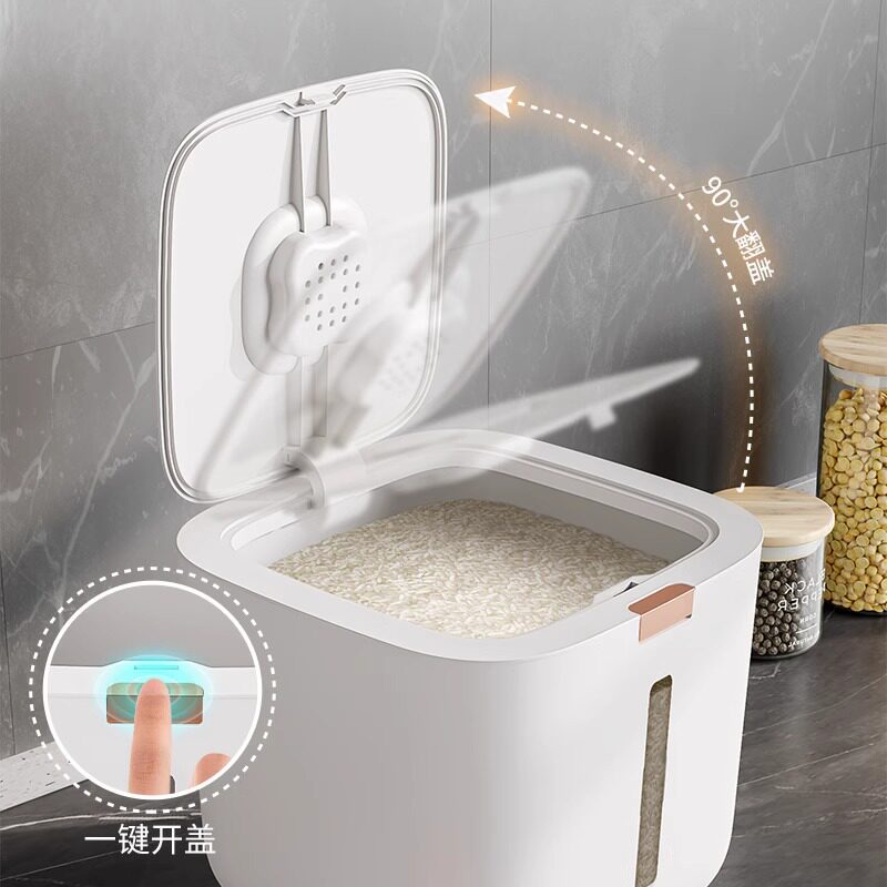 Rice Bucket Household Insect-proof Moisture-proof Sealed Food Grade Rice Jar Rice Box Flour Cat Food Dog Food Storage Tank Storage Box