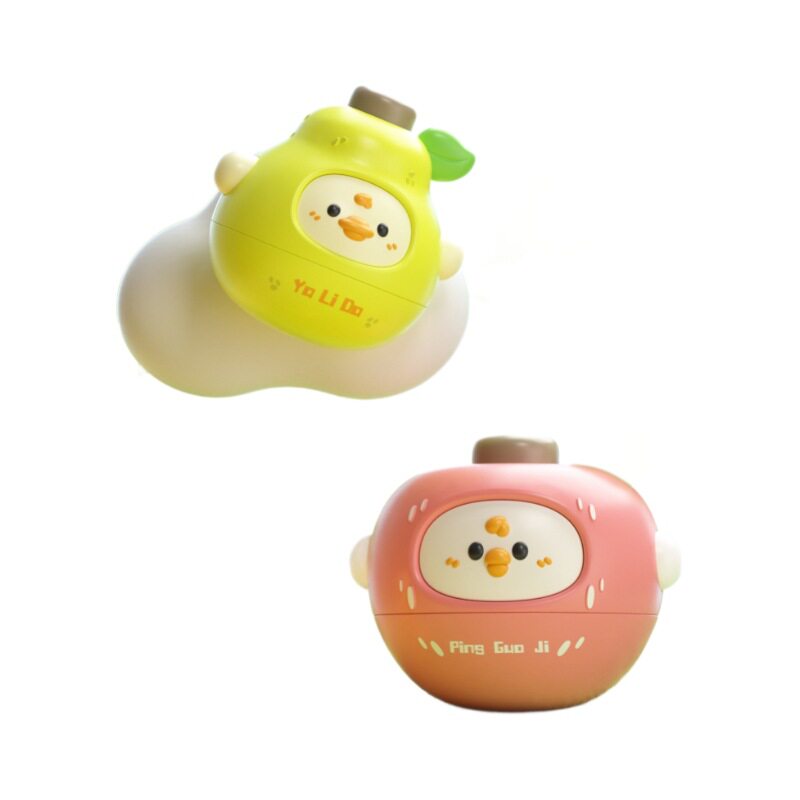 Children's cute fun fruit gyro turn music toy rotating fingertip flying saucer interactive battle kindergarten gift wholesale