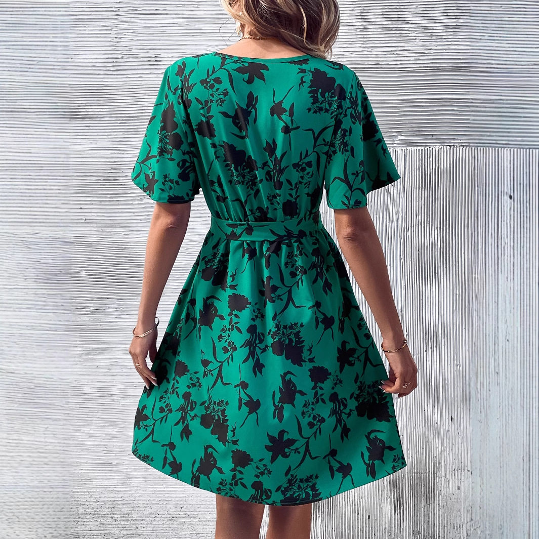 Fashionable Womens V Neck Dress Comfortable Fabric Elegant Style Suitable for Casual Occasions Wholesale Available