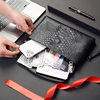 High-End Crocodile Pattern Men's Clutch Bag Black Genuine Leather Soft Leather Wallet New Large-Capacity Envelope Bag Clutch Bag