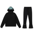 Suit black printed blue