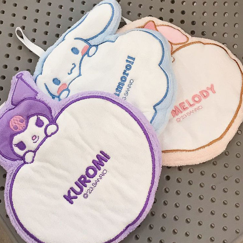 Cross-Border Delivery of Sanrio Cute Hand Towels, Hanging Thickened Multifunctional Cleaning Rags, Coral Children's Absorbent