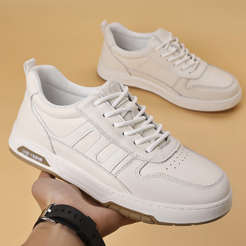 Giày Thể Thao Nam Chất Liệu Da Bò Đế Mềm Hàng Mùa Xuân Thu Đông