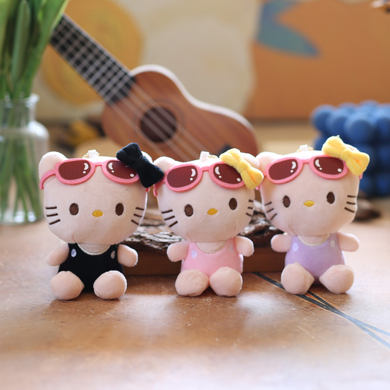 网红可爱萌kt猫挂件毛绒玩具公仔小猫咪书包包挂饰钥匙扣娃娃玩偶