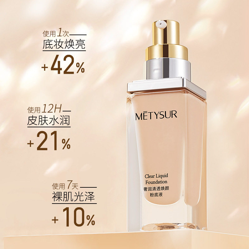 Meitixiu luxury moisturizing and refreshing Foundation liquid holding makeup oil control concealer clear and not stuffy acne is not easy to take off makeup foundation liquid