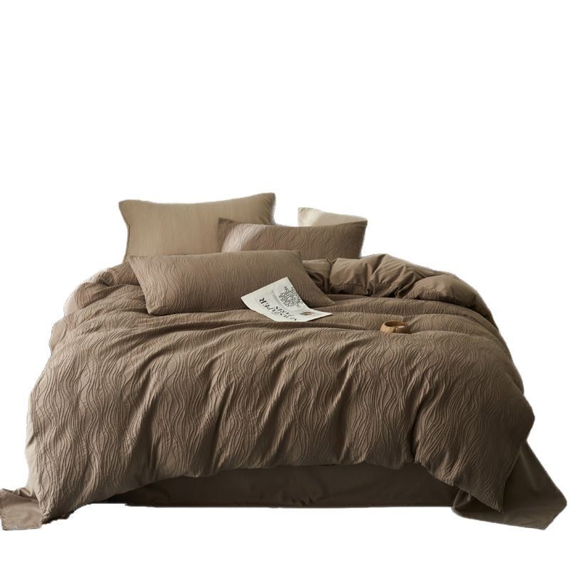 Class A Cotton Washed Cotton Bed Four-piece Set 100 Cotton Quilt Cover Bed Sheet Dormitory Bedding Three-piece Set All Seasons Universal