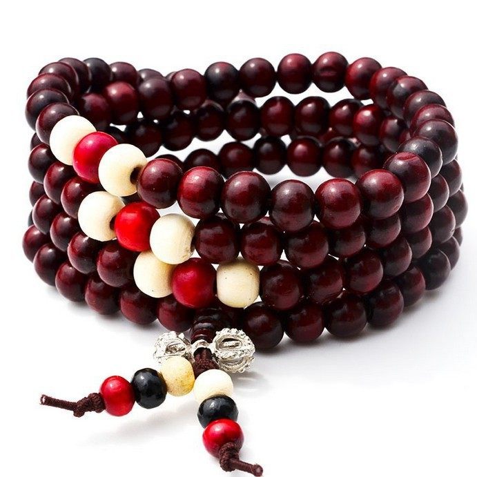 108 Sandalwood Buddha Beads Bracelet Fashion Ladies Casual Three Circle Bracelet Women's Jianghu Stall Hot Jewelry Wholesale