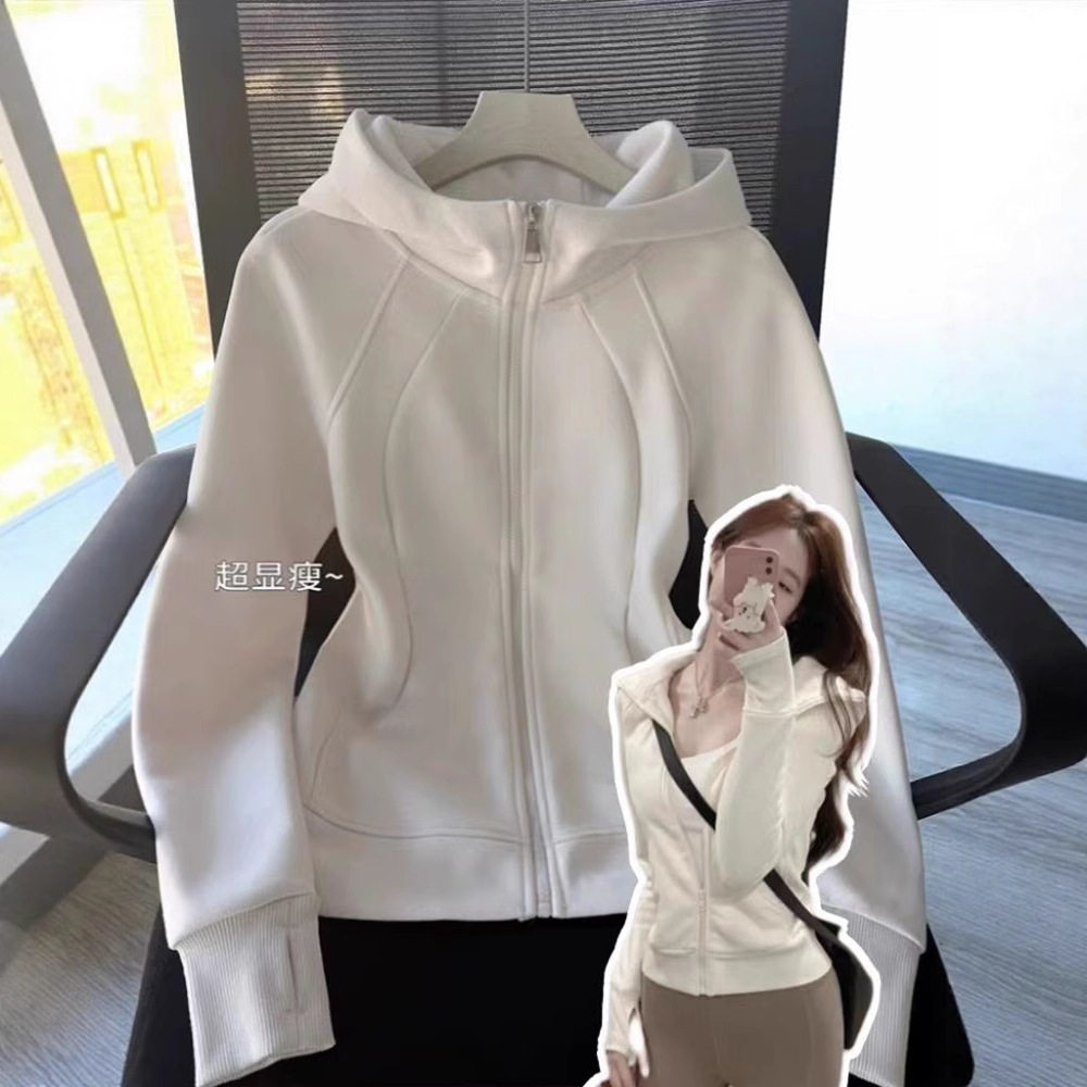 Shandong Jimo Sweatshirt Top 2026 Super Stylish Unique Spicy Girl Simple Trendy Outfit Hooded Slimming Jacket