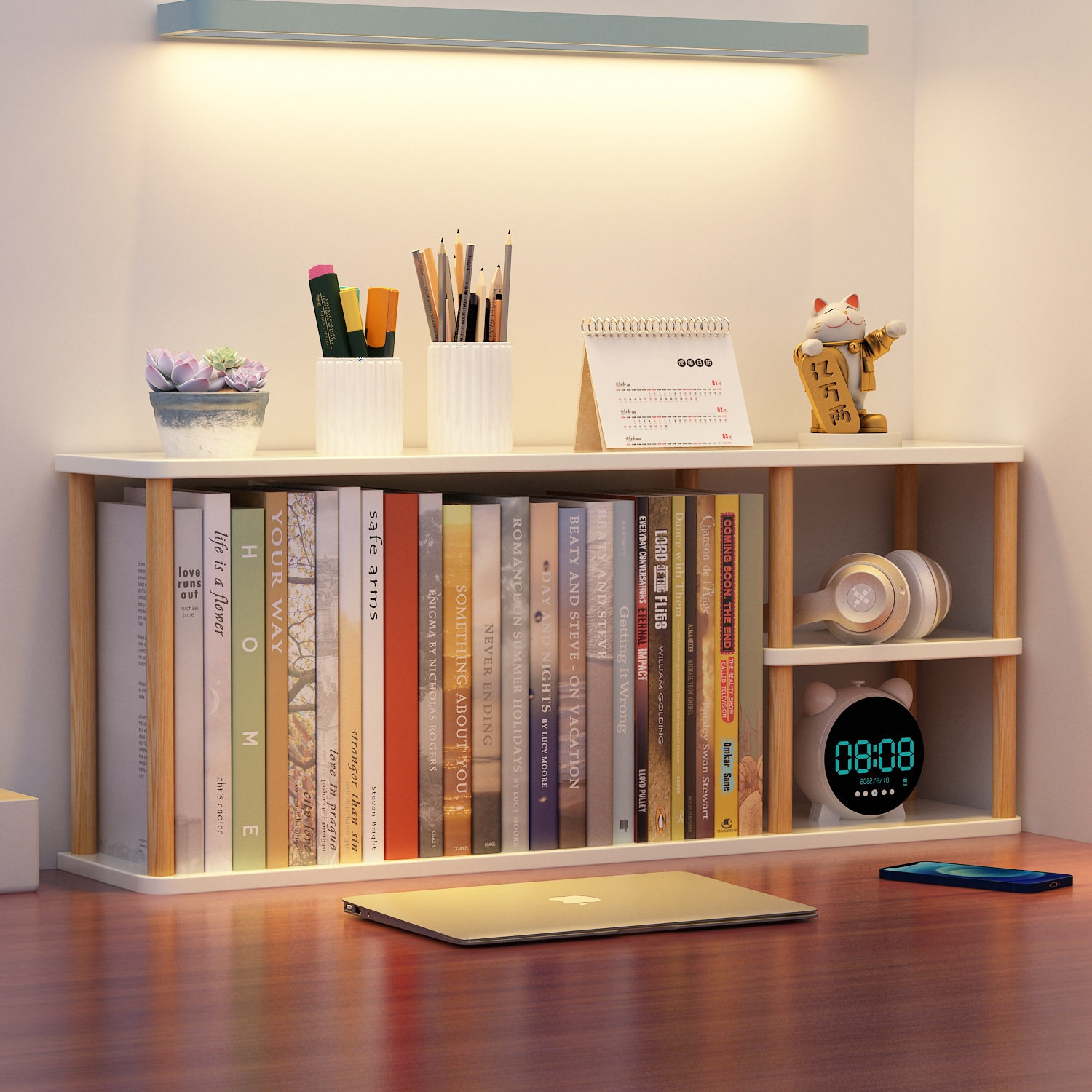 Layered Bookshelf on Desk, Office Desk, Multi-Layer Storage Rack, Simple Kidsren's Storage, Student Storage Small Rack